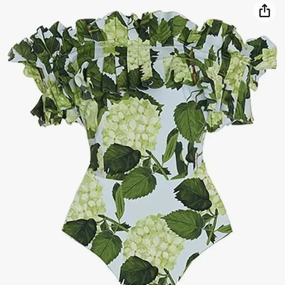 Women Floral Print Swimsuit with Maxi Beach Skirt Bathing - Picture 2 of 3